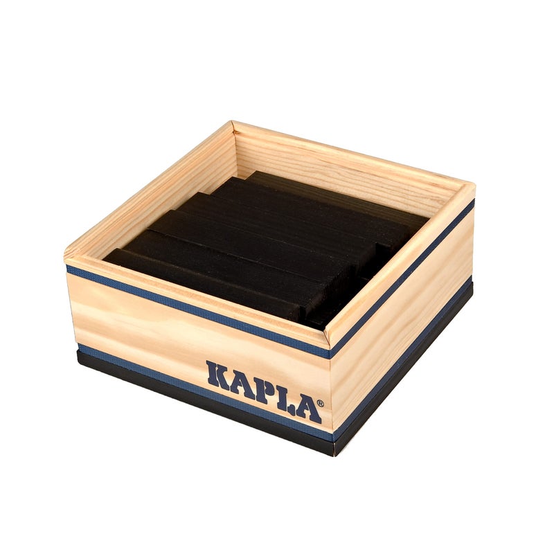 KAPLA 40 Squares Black - Wooden Construction Set 40 Black Colored Building Planks - Image 5